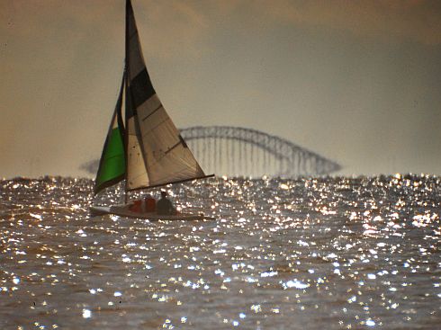 sailboat and bridge